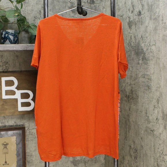 NWT DG2 Burnout Embellished Top XS Rust Paisley - Picture 5 of 7